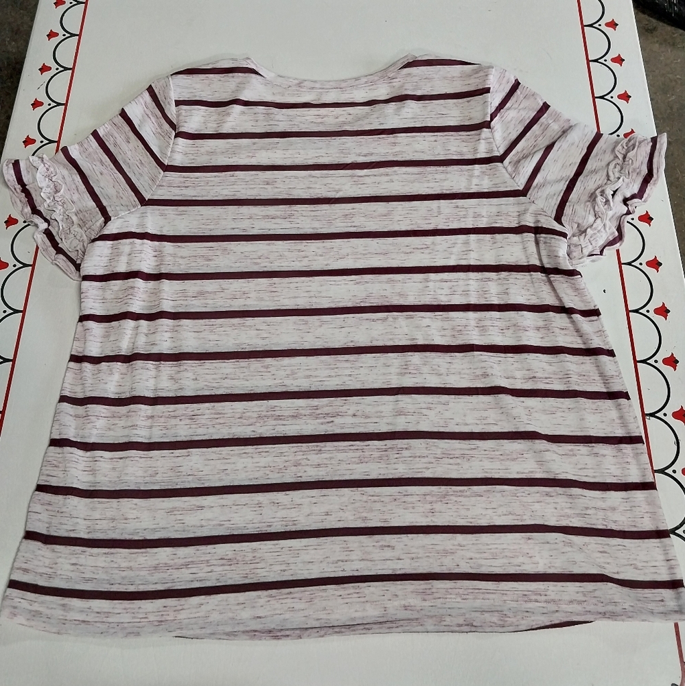 Lane Bryant White and Purple Short Sleeve Tee - Picture 3 of 3